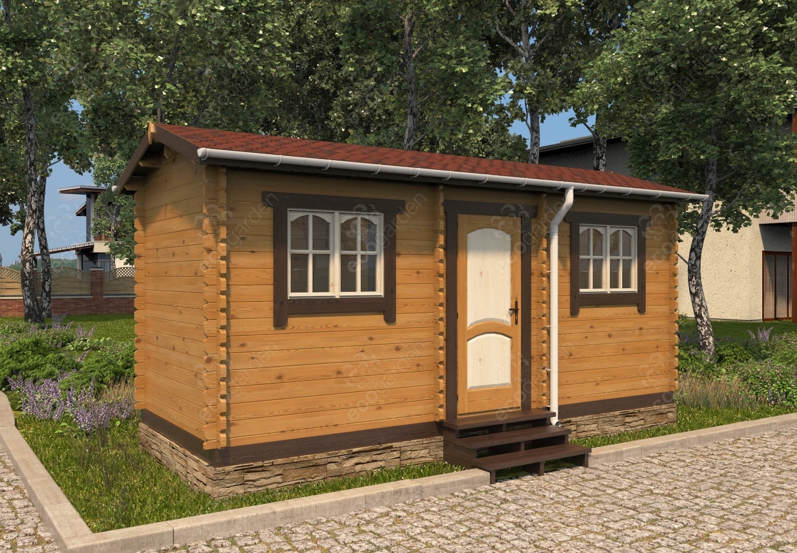 Купить Садовая бытовка «Корби» 2,30х5,80м, 11.0м2, 135х45 мм / 135х60 ...