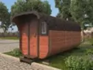 Баня квадро бочка 5м с козырьком из бруса фото №1