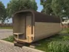 Баня квадро бочка 5м с крыльцом из бруса фото №1