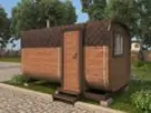 Баня-бочка квадро 4м с боковым входом из бруса фото №1