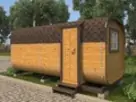 Квадро-баня бочка 5м с боковым входом из бруса фото №1