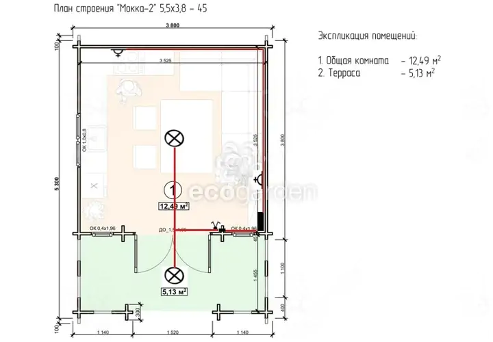 Дачный домик «Мокка-2» из бруса фото №5