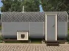Баня квадро бочка 5м с боковым входом и выносом топки из бруса фото №2