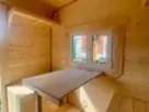 Баня квадро бочка 4м с боковым входом и выносом топки на улицу из бруса фото №6