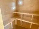 Баня квадро бочка 4м с боковым входом и выносом топки на улицу из бруса фото №12