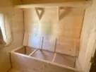 Баня квадро бочка 4м с боковым входом и выносом топки на улицу из бруса фото №9