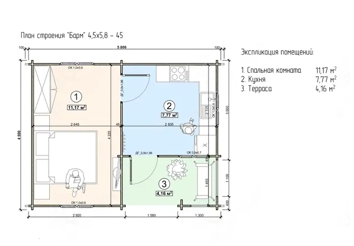 Садовый домик «Барм» из бруса фото №4