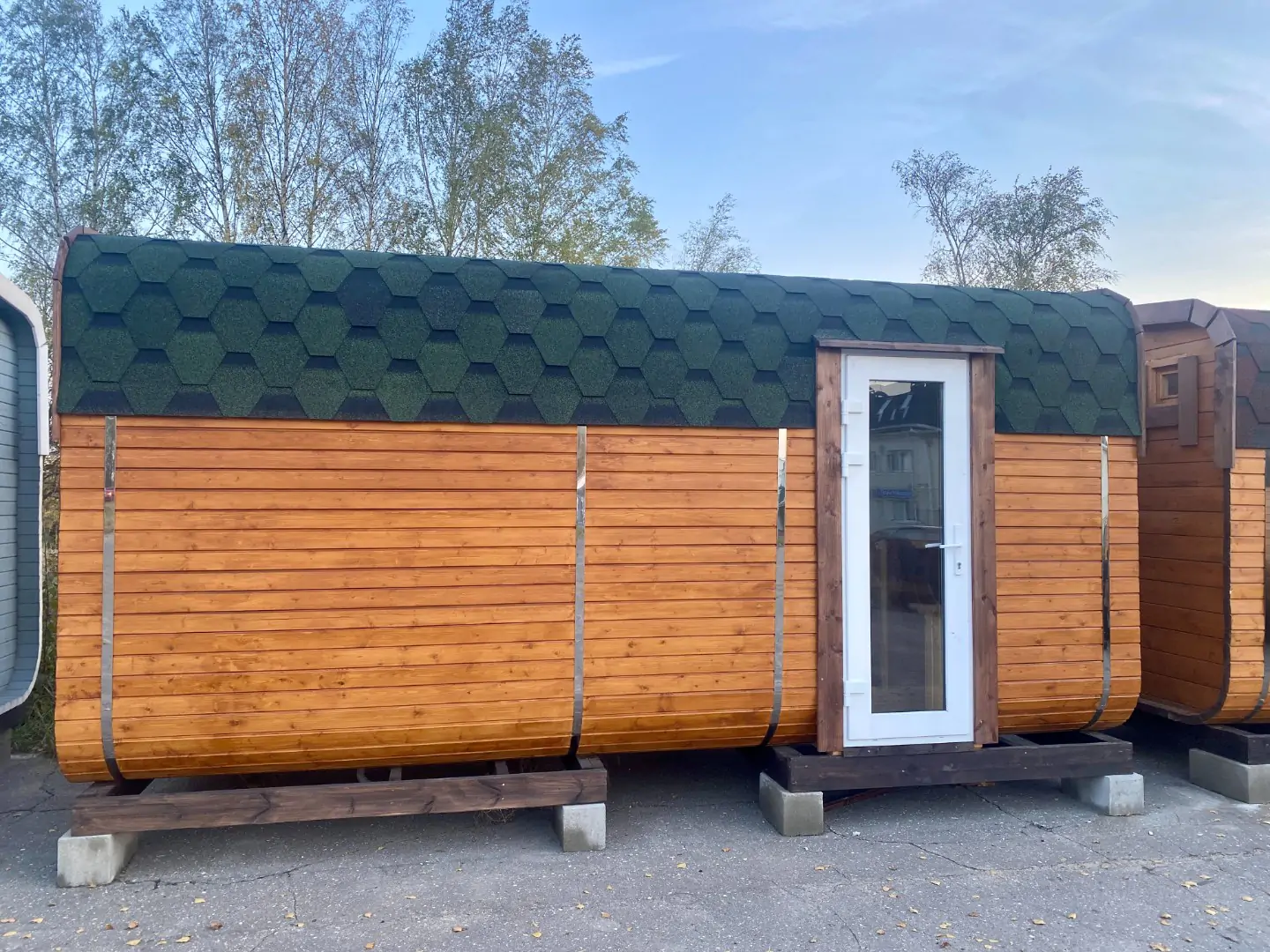 Баня квадро бочка 5м с боковым входом фото
