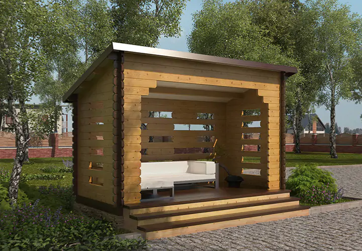 Беседка садовая односкатная «Лузия» фото